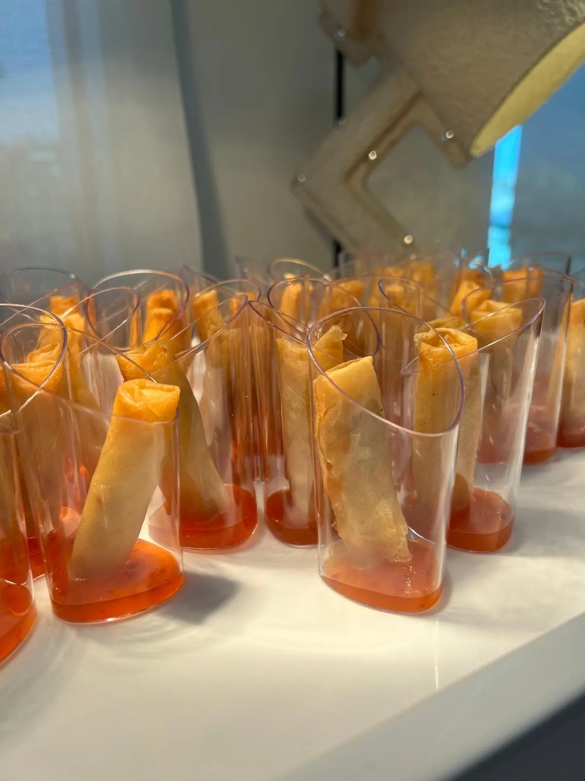 Spring rolls with sweet chilli