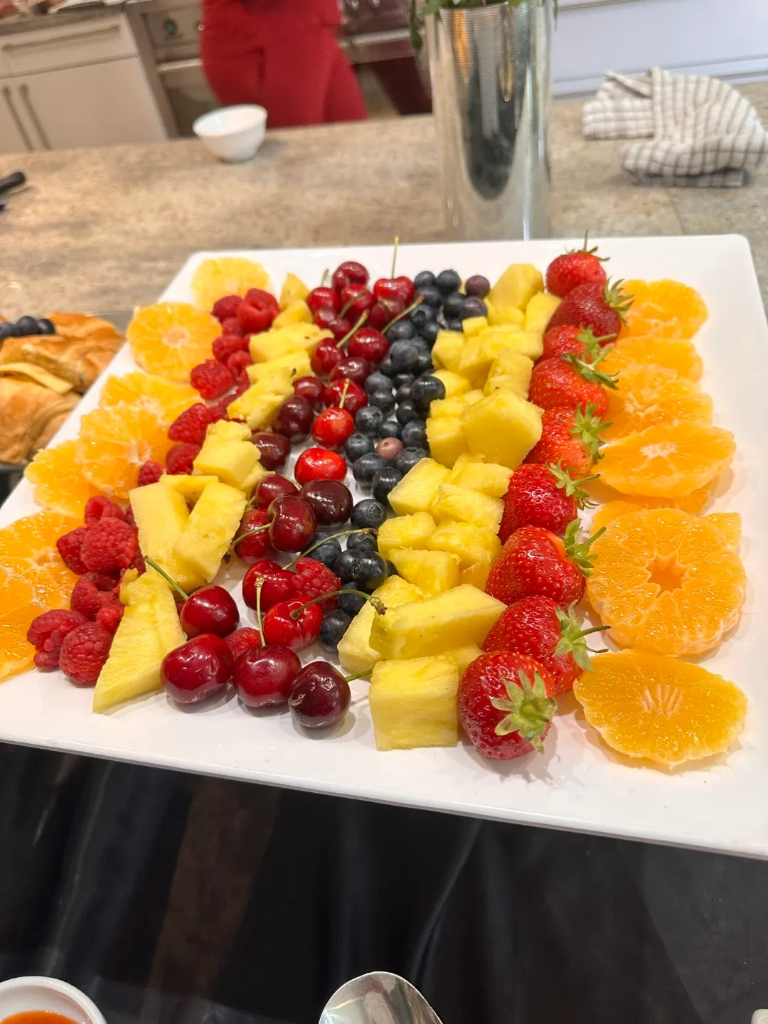 Brunch platters laid out for guests