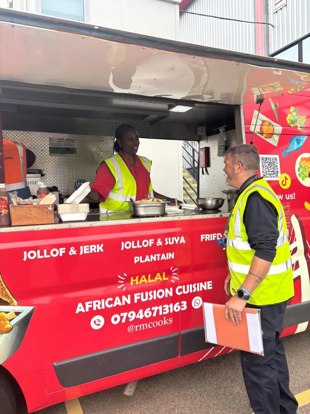 The red Racheal Cooks food van